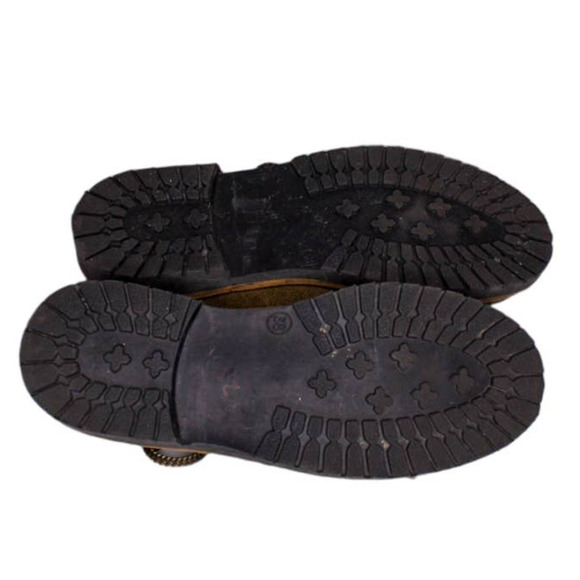 Country Maddox Sally Shoes Lug Sole Oxford Brown Suede Side Tie Size 38 7.5 - Picture 3 of 4